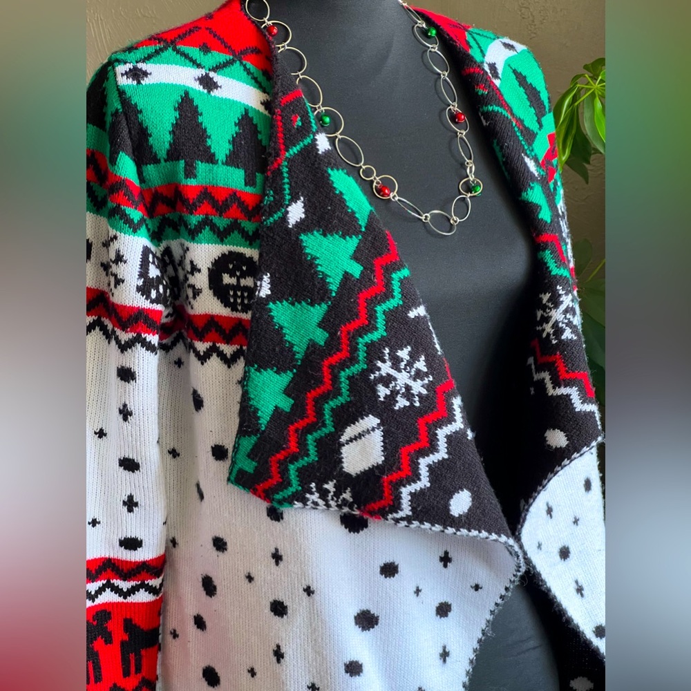Holiday Open-Front Cardigan - size SMALL